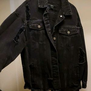 Forever 21 oversized black denim jacket